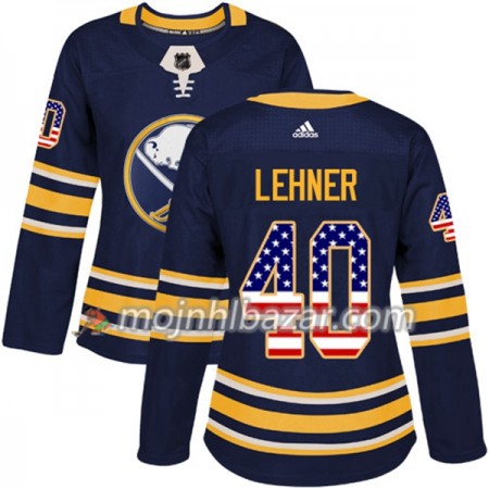Dresovi Buffalo Sabres Robin Lehner 40 Adidas 2017-2018 Navy Plava USA Flag Fashion Authentic - Ženska